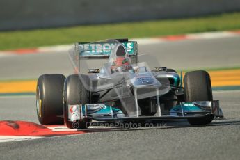 World © Octane Photographic 2011. Formula 1 testing Thursday 10th March 2011 Circuit de Catalunya. Mercedes MGP W02 - Michael Shumacher. Digital ref : 0023CB1D3186