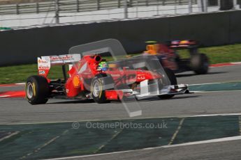 World © Octane Photographic 2011. Formula 1 testing Thursday 10th March 2011 Circuit de Catalunya. Ferrari 150° Italia - Felipe Massa. Digital ref : 0023LW7D1285