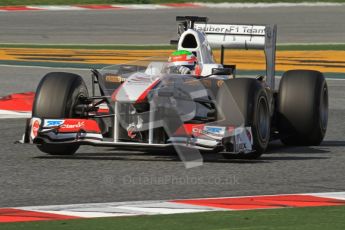 World © Octane Photographic 2011. Formula 1 testing Thursday 10th March 2011 Circuit de Catalunya. Sauber C30 - Sergio Perez. Digital ref : 0023LW7D1311