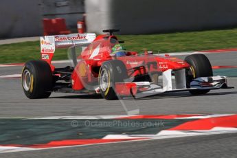World © Octane Photographic 2011. Formula 1 testing Thursday 10th March 2011 Circuit de Catalunya. Ferrari 150° Italia - Felipe Massa. Digital ref : 0023LW7D1569