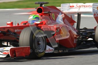 World © Octane Photographic 2011. Formula 1 testing Thursday 10th March 2011 Circuit de Catalunya. Ferrari 150° Italia - Felipe Massa. Digital ref : 0023LW7D1622