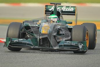 World © Octane Photographic 2011. Formula 1 testing Friday 11th March 2011 Circuit de Catalunya. Lotus T124 - Heikki Kovalainen. Digital ref : 0022CB1D3408