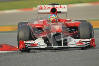 World © Octane Photographic 2011. Formula 1 testing Friday 11th March 2011 Circuit de Catalunya. Ferrari 150° Italia - Fernando Alonso. Digital ref : 0022CB1D3420