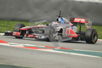 World © Octane Photographic 2011. Formula 1 testing Friday 11th March 2011 Circuit de Catalunya. McLaren MP4/26 - Jenson Button. Digital ref : 0022CB1D3594