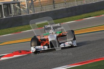 World © Octane Photographic 2011. Formula 1 testing Friday 11th March 2011 Circuit de Catalunya. Force India VJM04 - Adrian Sutil. Digital ref : 0022LW7D1863