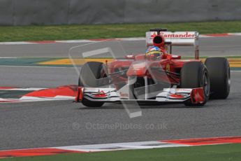 World © Octane Photographic 2011. Formula 1 testing Friday 11th March 2011 Circuit de Catalunya. Ferrari 150° Italia - Fernando Alonso. Digital ref : 0022LW7D2247