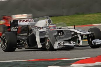 World © Octane Photographic 2011. Formula 1 testing Friday 11th March 2011 Circuit de Catalunya. Williams FW33 - Rubens Barrichello. Digital ref : 0022LW7D2530