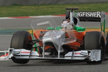 World © Octane Photographic 2011. Formula 1 testing Friday 11th March 2011 Circuit de Catalunya. Force India VJM04 - Adrian Sutil. Digital ref : 0022LW7D2574