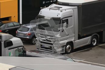 World © Octane Photographic 2011. Formula 1 testing Friday 11th March 2011 Circuit de Catalunya. Hispania truck. Digital ref : 0022LW7D3149