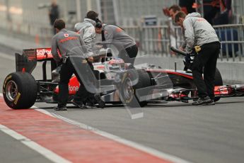 World © Octane Photographic 2011. Formula 1 testing Tuesday 8th March 2011 Circuit de Catalunya. McLaren MP4/26 - Jenson Button. Digital ref : 0017CB1D0120