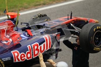 World © Octane Photographic 2011. Formula 1 testing Tuesday 8th March 2011 Circuit de Catalunya. Toro Rosso STR6 - Sebastien Buemi. Digital ref : 0017CB1D0282