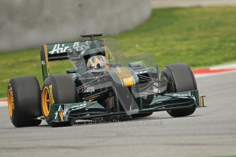 World © Octane Photographic 2011. Formula 1 testing Tuesday 8th March 2011 Circuit de Catalunya. Lotus T124 - Davide Valsecchi.  Digital ref : 0017CB1D0467