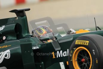 World © Octane Photographic 2011. Formula 1 testing Tuesday 8th March 2011 Circuit de Catalunya. Lotus T124 - Davide Valsecchi. Digital ref : 0017CB1D0469