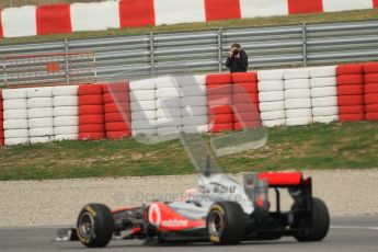 World © Octane Photographic 2011. Formula 1 testing Tuesday 8th March 2011 Circuit de Catalunya. McLaren MP4/26 - Jenson Button. Digital ref : 0017CB1D0590