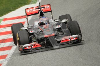 World © Octane Photographic 2011. Formula 1 testing Tuesday 8th March 2011 Circuit de Catalunya. McLaren MP4/26 - Jenson Button. Digital ref : 0017CB1D0597