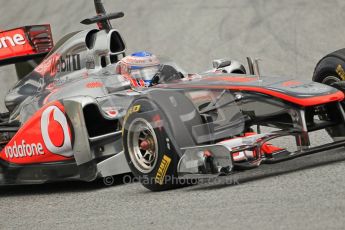 World © Octane Photographic 2011. Formula 1 testing Tuesday 8th March 2011 Circuit de Catalunya. McLaren MP4/26 - Jenson Button. Digital ref : 0017CB1D0603