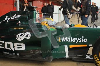 World © Octane Photographic 2011. Formula 1 testing Tuesday 8th March 2011 Circuit de Catalunya. Lotus T124 - Luiz Razia. Digital ref : 0017CB1D1337