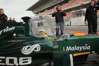 World © Octane Photographic 2011. Formula 1 testing Tuesday 8th March 2011 Circuit de Catalunya. Lotus T124 - Luiz Razia. Digital ref : 0017CB1D1342