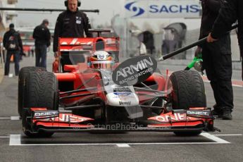 World © Octane Photographic 2011. Formula 1 testing Tuesday 8th March 2011 Circuit de Catalunya. Virgin MVR-02 - Jerome d'Ambrosio. Digital ref : 0017LW7D60683