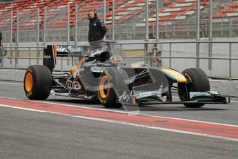 World © Octane Photographic 2011. Formula 1 testing Tuesday 8th March 2011 Circuit de Catalunya. Lotus T124 - Davide Valsecchi. Digital ref : 0017LW7D6091