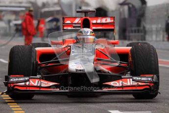 World © Octane Photographic 2011. Formula 1 testing Tuesday 8th March 2011 Circuit de Catalunya. Virgin MVR-02 - Jerome d'Ambrosio. Digital ref : 0017LW7D6204