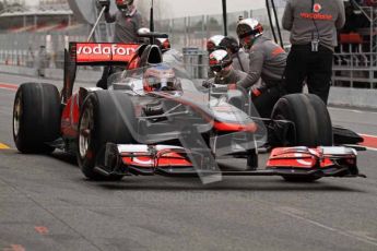 World © Octane Photographic 2011. Formula 1 testing Tuesday 8th March 2011 Circuit de Catalunya. McLaren MP4/26 - Jenson Button. Digital ref : 0017LW7D6273