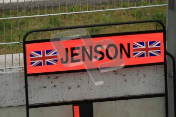 World © Octane Photographic 2011. Formula 1 testing Tuesday 8th March 2011 Circuit de Catalunya. McLaren MP4/26 - Jenson Button's pit board. Digital ref : 0017LW7D6320