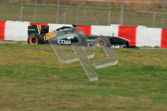 World © Octane Photographic 2011. Formula 1 testing Tuesday 8th March 2011 Circuit de Catalunya. Lotus T124 - Davide Valsecchi. Digital ref : 0017LW7D6910