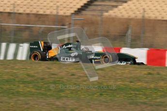 World © Octane Photographic 2011. Formula 1 testing Tuesday 8th March 2011 Circuit de Catalunya. Lotus T124 - Davide Valsecchi. Digital ref : 0017LW7D7002