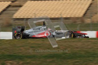 World © Octane Photographic 2011. Formula 1 testing Tuesday 8th March 2011 Circuit de Catalunya. McLaren MP4/26 - Jenson Button. Digital ref : 0017LW7D7061