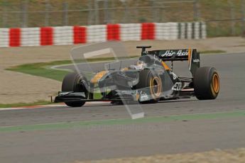 World © Octane Photographic 2011. Formula 1 testing Tuesday 8th March 2011 Circuit de Catalunya. Lotus T124 - Davide Valsecchi. Digital ref : 0017LW7D7602