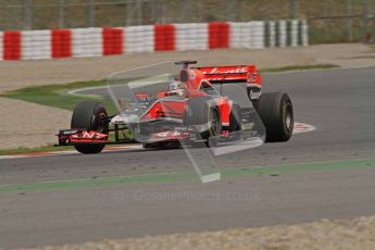 World © Octane Photographic 2011. Formula 1 testing Tuesday 8th March 2011 Circuit de Catalunya. Virgin MVR-02 - Jerome d'Ambrosio. Digital ref : 0017LW7D7616