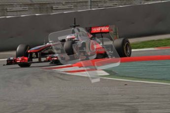 World © Octane Photographic 2011. Formula 1 testing Tuesday 8th March 2011 Circuit de Catalunya. McLaren MP4/26 - Jenson Button. Digital ref : 0017LW7D7954