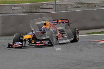 World © Octane Photographic 2011. Formula 1 testing Tuesday 8th March 2011 Circuit de Catalunya. Red Bull RB7 - Mark Webber. Digital ref : 0017LW7D8003