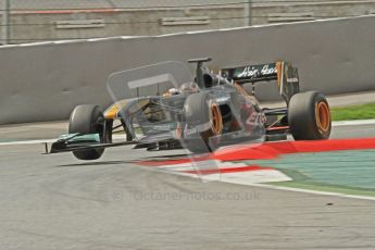 World © Octane Photographic 2011. Formula 1 testing Tuesday 8th March 2011 Circuit de Catalunya. Lotus T124 - Davide Valsecchi. Digital ref : 0017LW7D8026