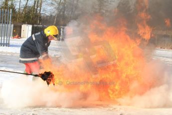 World © Octane Photographic Ltd. BMMC trainee marshals’ fire training day, Donington Park. 26th January 2013. Digital Ref : 0568cb7d5674