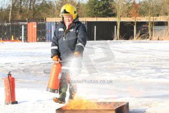 World © Octane Photographic Ltd. BMMC trainee marshals’ fire training day, Donington Park. 26th January 2013. Digital Ref : 0568cb7d5682