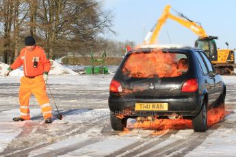 World © Octane Photographic Ltd. BMMC trainee marshals’ fire training day, Donington Park. 26th January 2013. Digital Ref : 0568cb7d5698