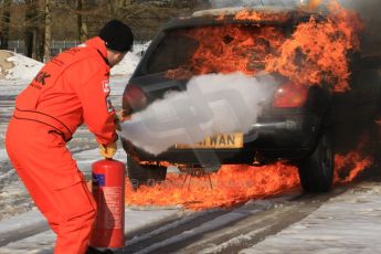 World © Octane Photographic Ltd. BMMC trainee marshals’ fire training day, Donington Park. 26th January 2013. Digital Ref : 0568cb7d5706