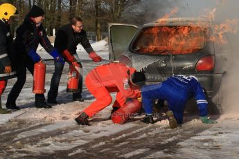 World © Octane Photographic Ltd. BMMC trainee marshals’ fire training day, Donington Park. 26th January 2013. Digital Ref : 0568cb7d5747