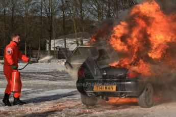 World © Octane Photographic Ltd. BMMC trainee marshals’ fire training day, Donington Park. 26th January 2013. Digital Ref : 0568cb7d5774