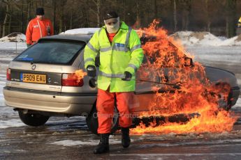 World © Octane Photographic Ltd. BMMC trainee marshals’ fire training day, Donington Park. 26th January 2013. Digital Ref : 0568cb7d5824