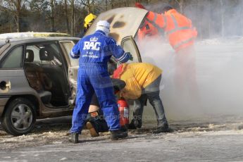 World © Octane Photographic Ltd. BMMC trainee marshals’ fire training day, Donington Park. 26th January 2013. Digital Ref : 0568cb7d5860