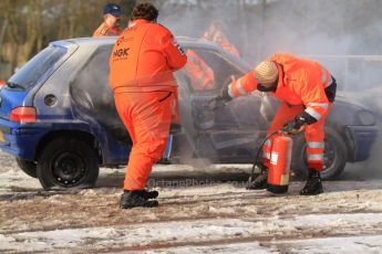 World © Octane Photographic Ltd. BMMC trainee marshals’ fire training day, Donington Park. 26th January 2013. Digital Ref : 0568cb7d5940