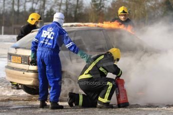 World © Octane Photographic Ltd. BMMC trainee marshals’ fire training day, Donington Park. 26th January 2013. Digital Ref : 0568cb7d5988