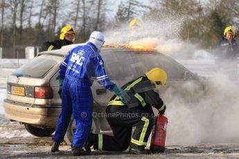 World © Octane Photographic Ltd. BMMC trainee marshals’ fire training day, Donington Park. 26th January 2013. Digital Ref : 0568cb7d5991