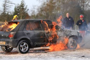 World © Octane Photographic Ltd. BMMC trainee marshals’ fire training day, Donington Park. 26th January 2013. Digital Ref : 0568cb7d6020