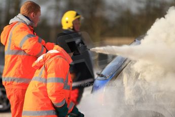 World © Octane Photographic Ltd. BMMC trainee marshals’ fire training day, Donington Park. 26th January 2013. Digital Ref : 0568cb7d6066