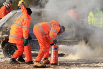 World © Octane Photographic Ltd. BMMC trainee marshals’ fire training day, Donington Park. 26th January 2013. Digital Ref : 0568cb7d6074