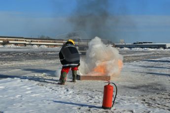 World © Octane Photographic Ltd. BMMC trainee marshals’ fire training day, Donington Park. 26th January 2013. Digital Ref : 0568lw1d6917